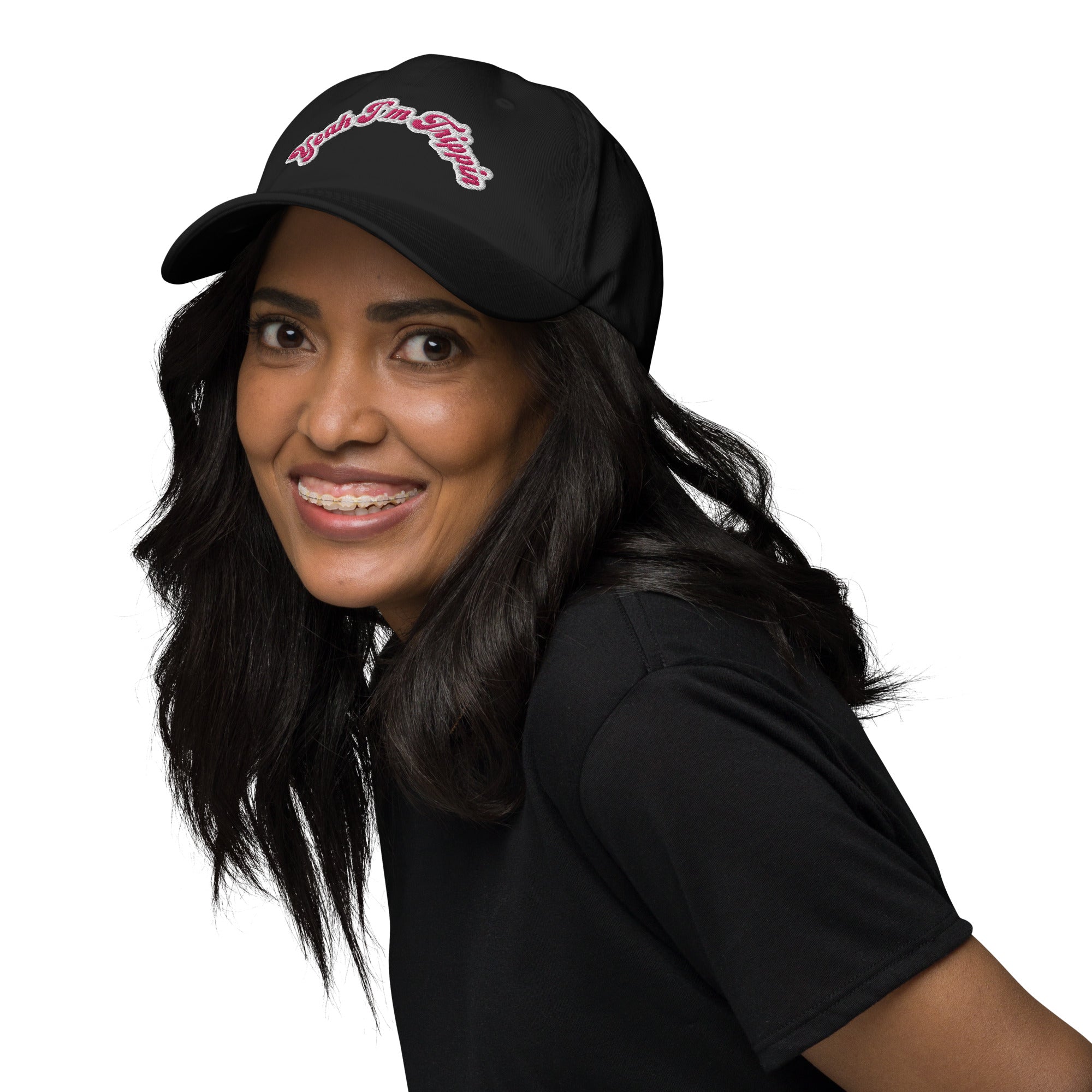 Dad hat pink embroidery