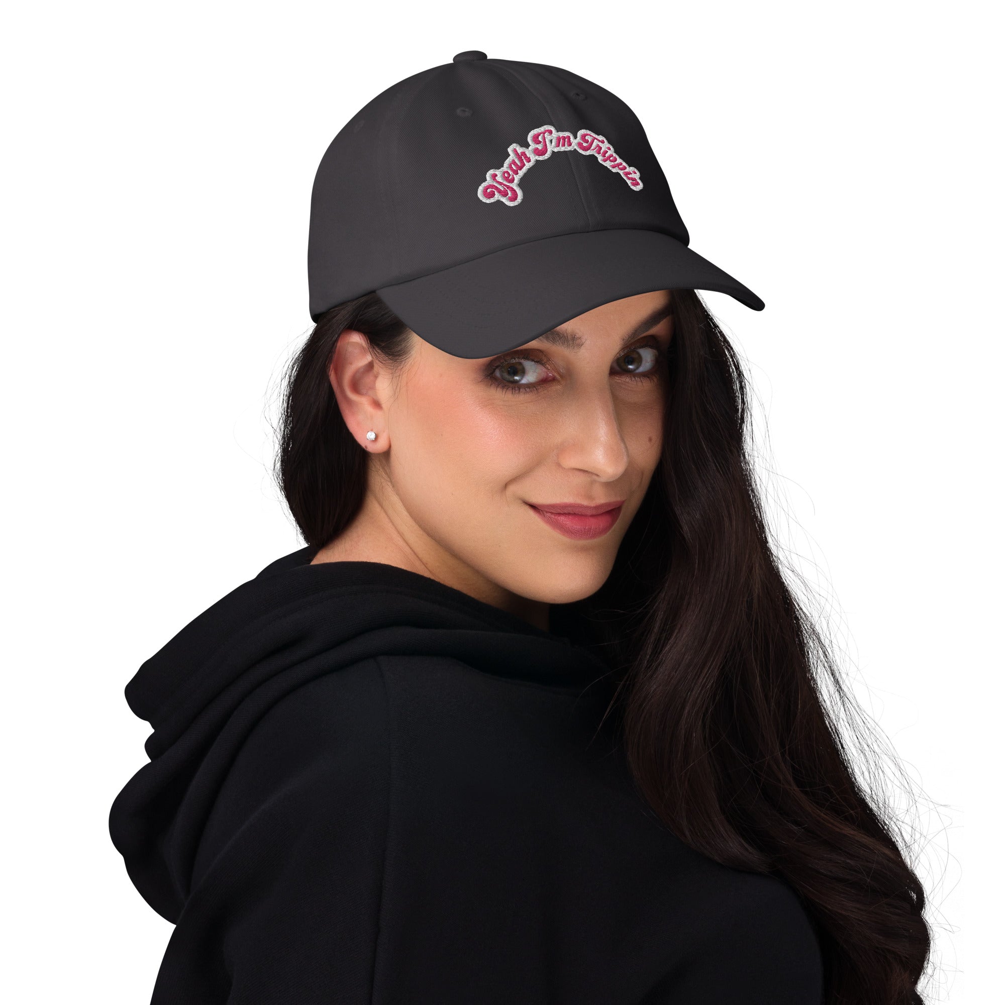 Dad hat pink embroidery