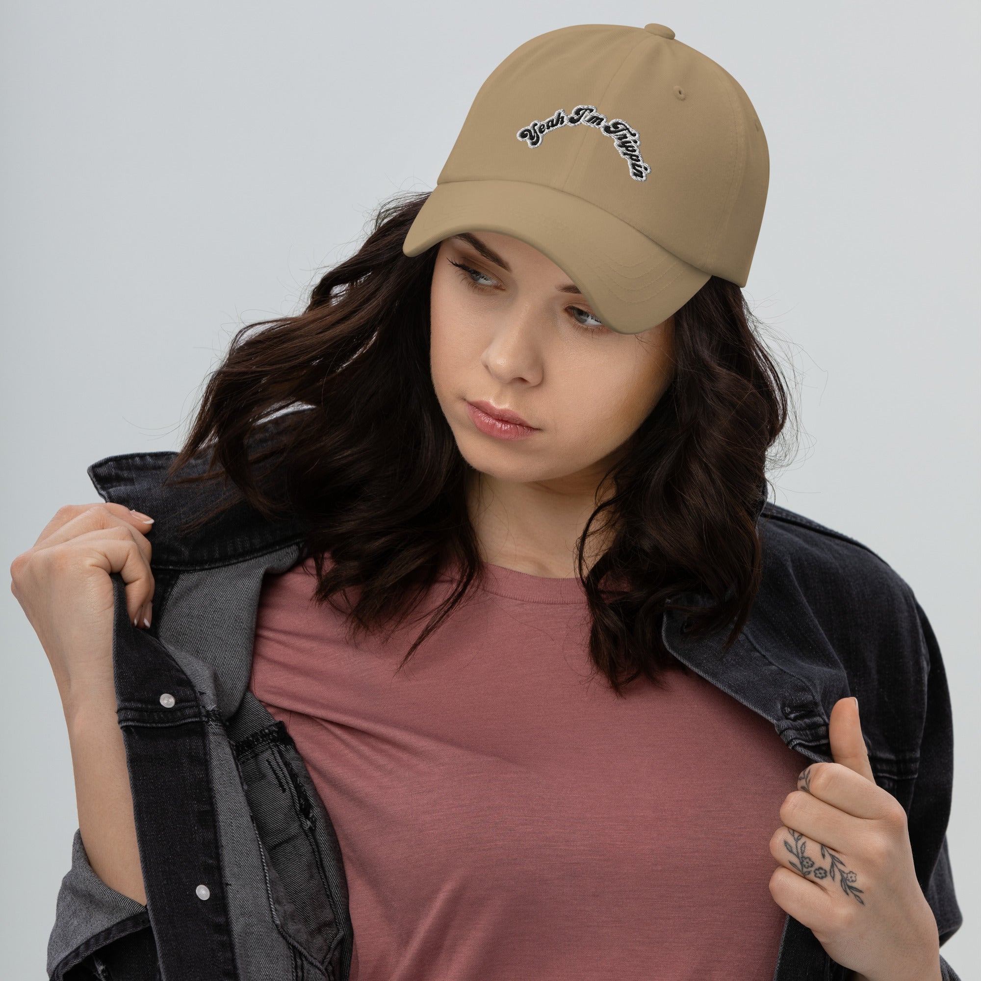 Dad hat black embroidery