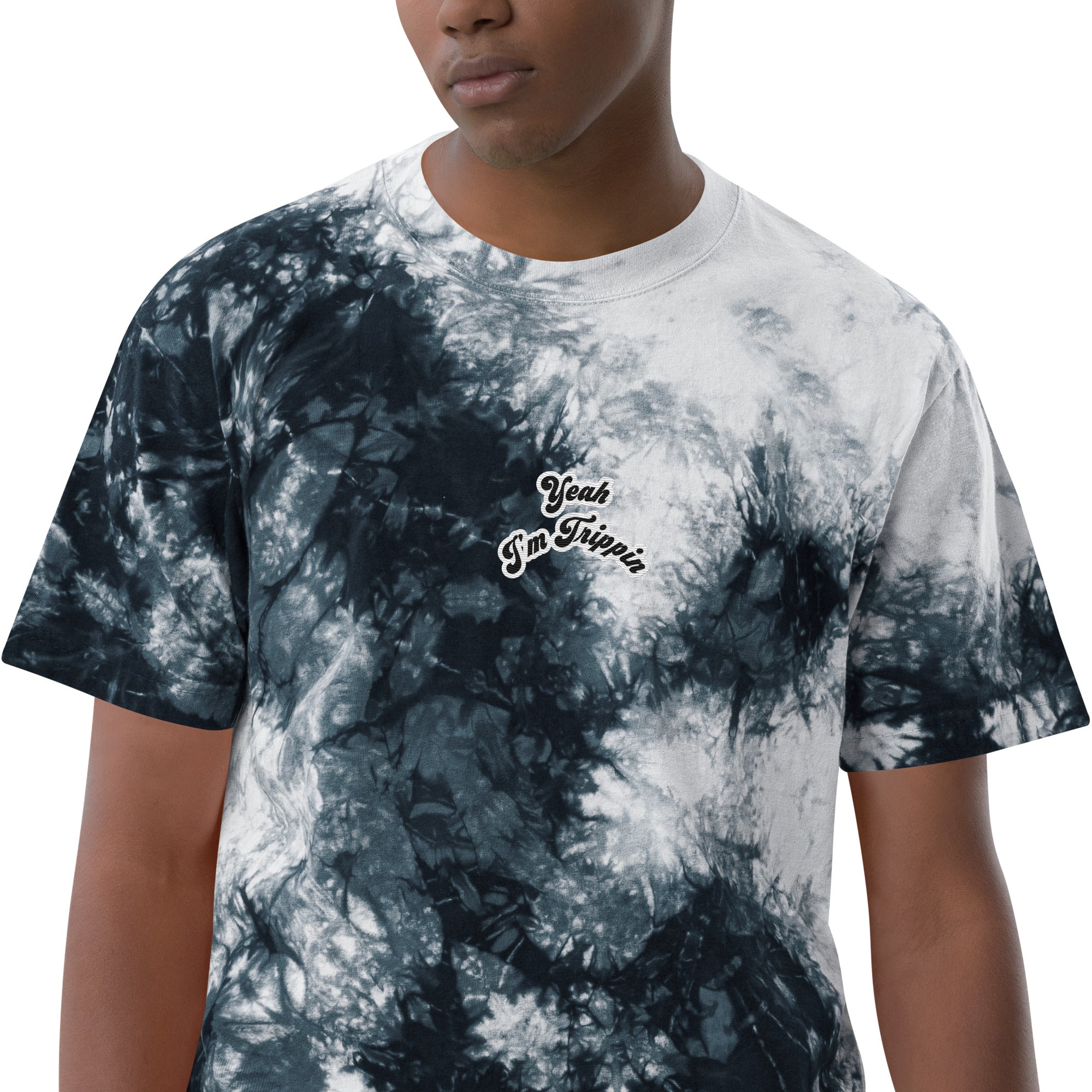 Oversized tie-dye t-shirt small print