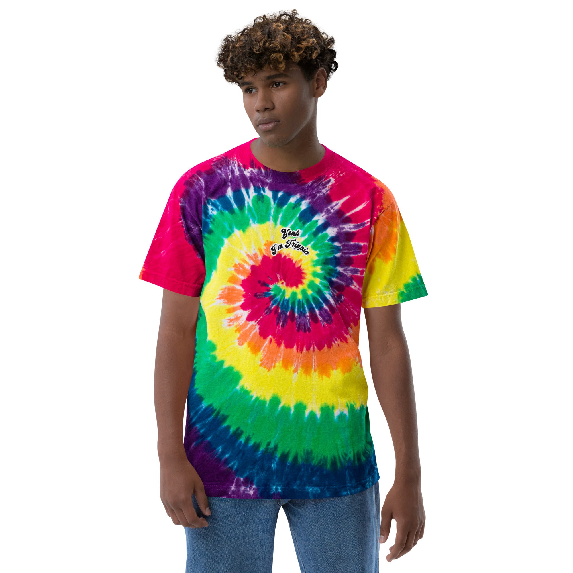 Oversized tie-dye t-shirt small print