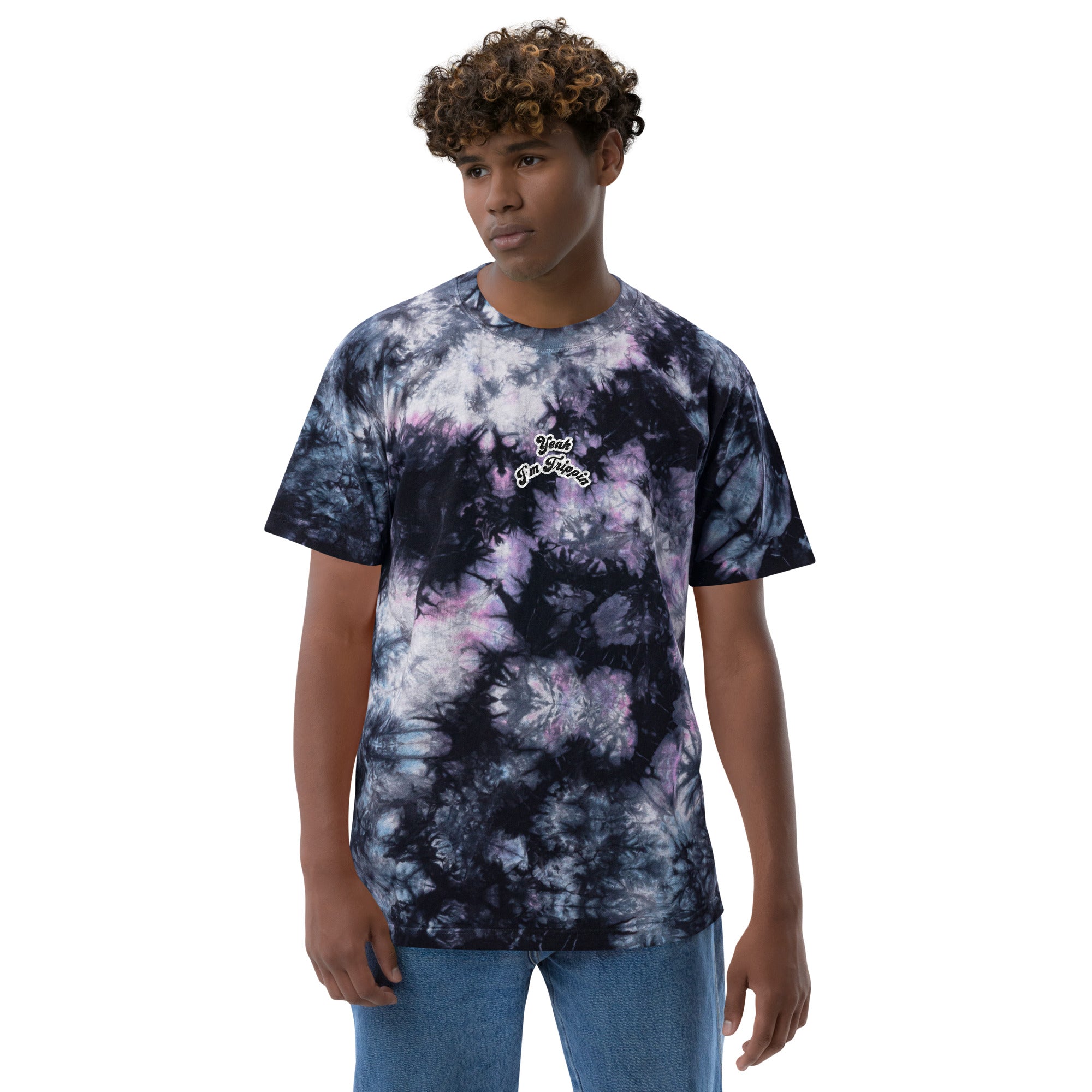 Oversized tie-dye t-shirt small print