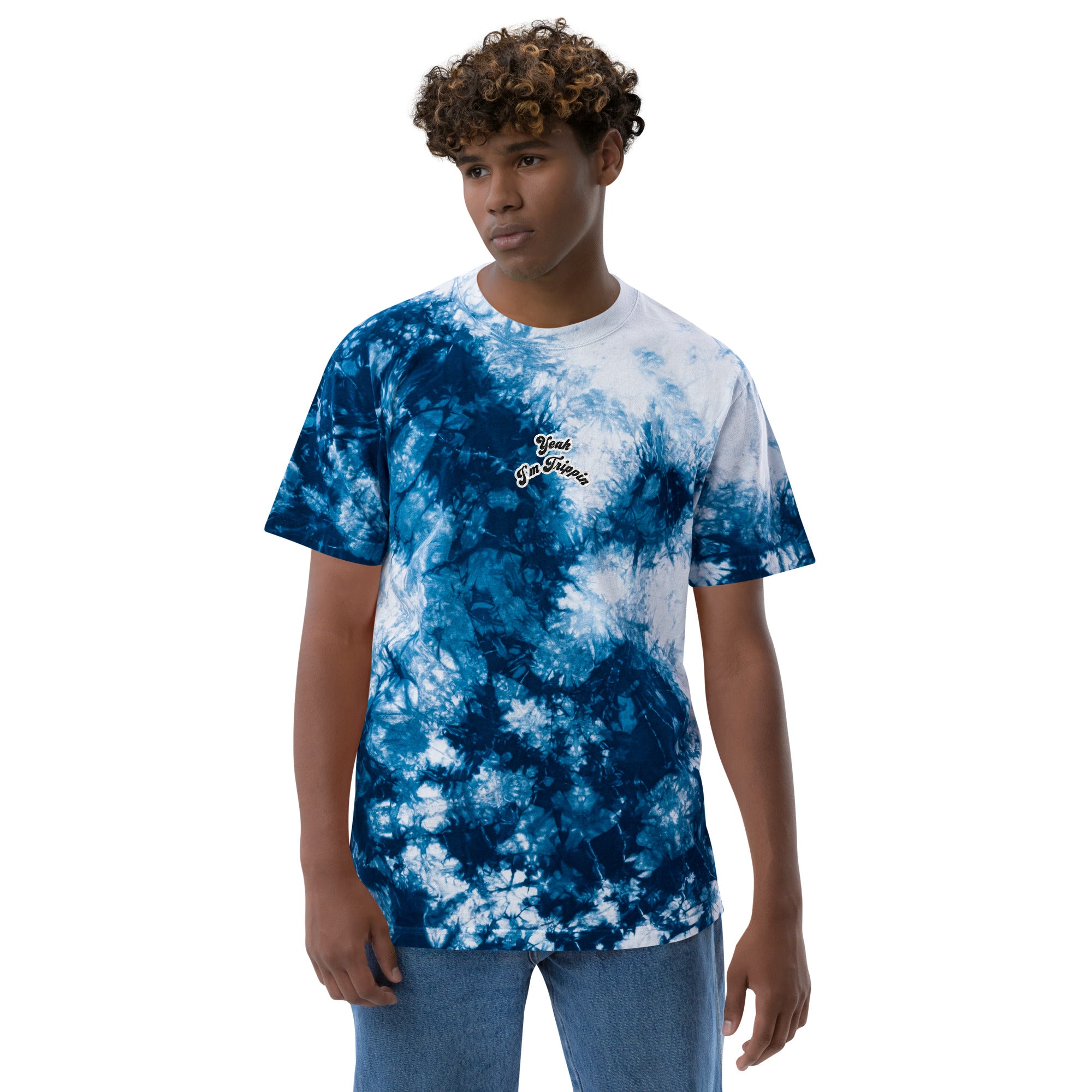 Oversized tie-dye t-shirt small print