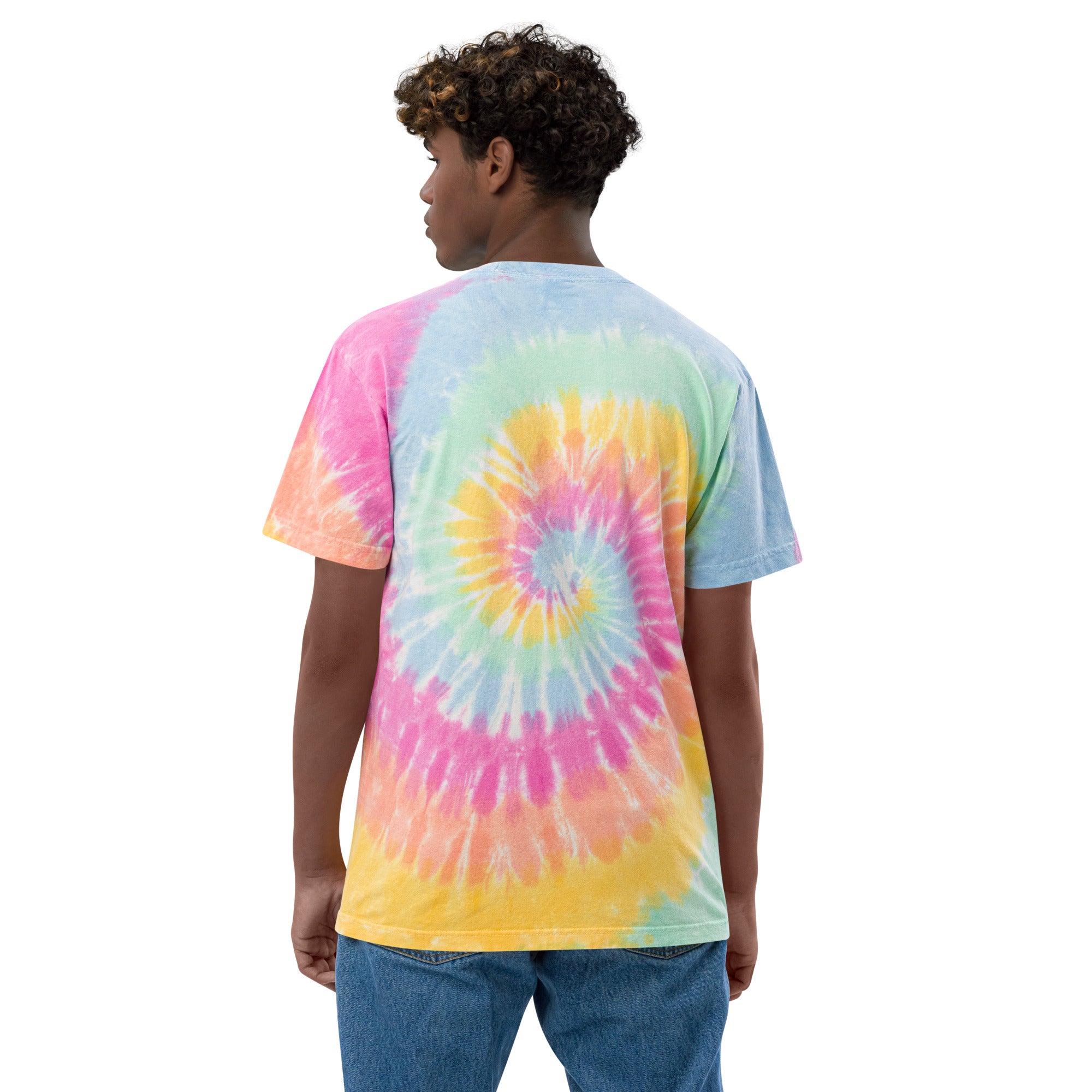 Oversized tie-dye t-shirt small print