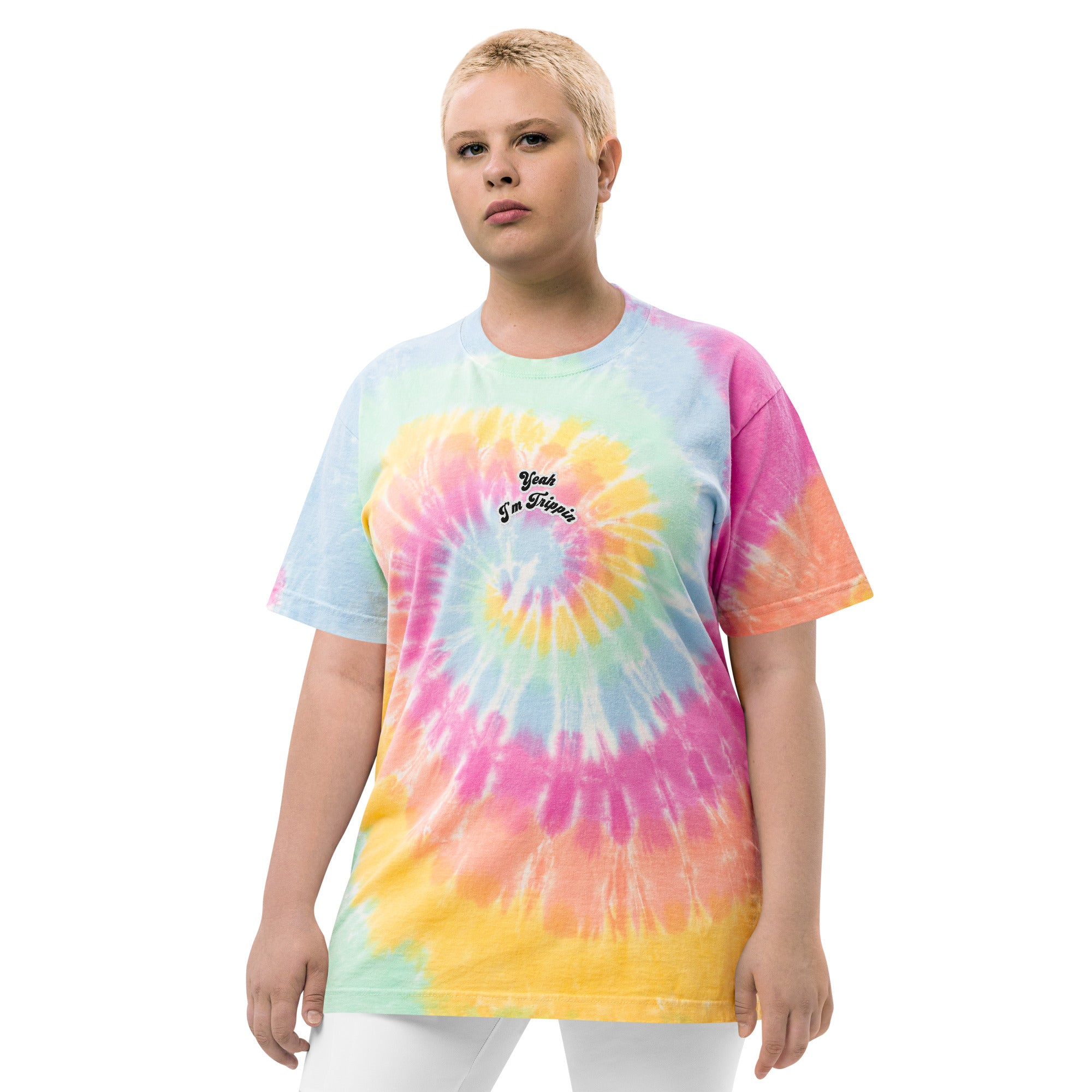 Oversized tie-dye t-shirt small print